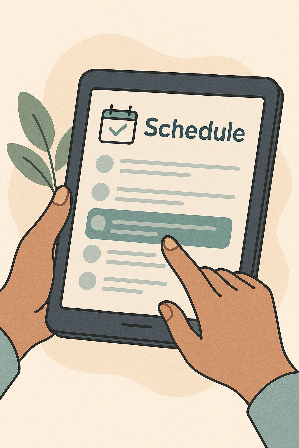 Illustration of digital scheduling calendar
